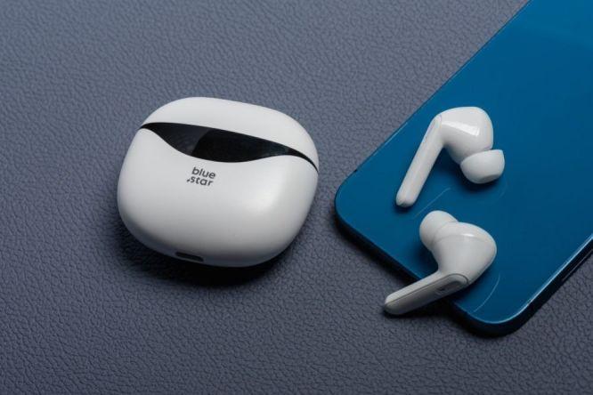 Actual product image Wired headphones Blue Star BLUE STAR wireless earphones bluetooth TWS T60 white (4.50 h, Wireless)