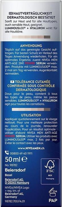 Actual product image NIVEA MEN Anti-Age Power Moisturising Cream (50 ml, 24h cream, SPF 30)