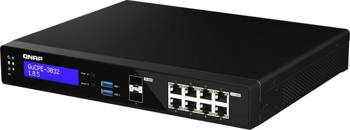 Image du produit QNAP QuCPE-3032-C3558R-8G Intel Atom C3558R 8x2.5GbE ports RJ45 et 2x10GbE ports SFP+ 2xM.2 2280 NV