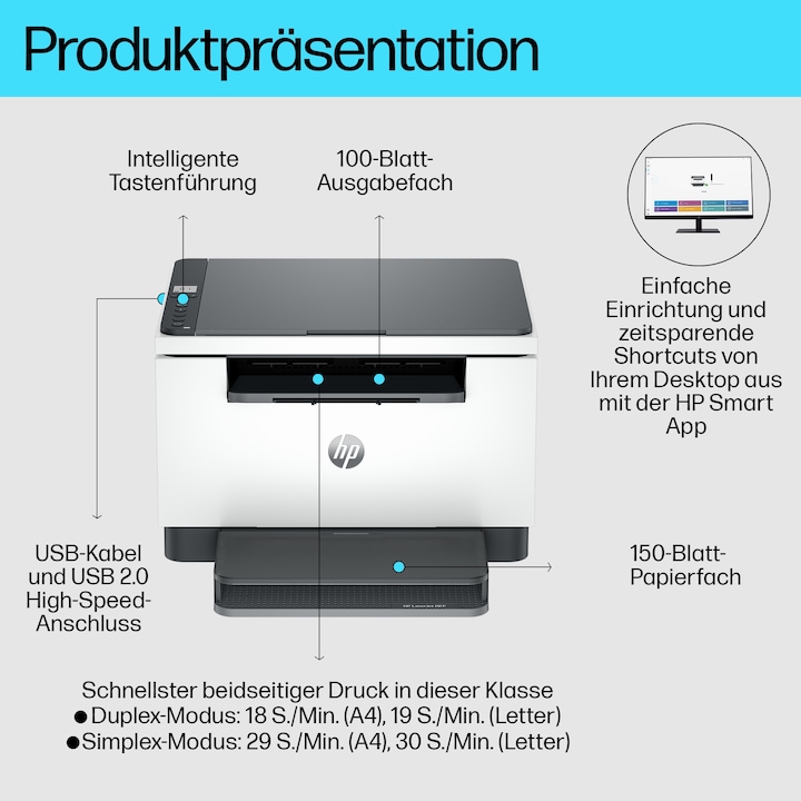 Energie-Label HP LaserJet MFP M234d A4, 29S. SW, MF, Duplex (Laser, Schwarz-Weiss)