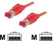 Produktbild Tecline Patchkabel S/FTP, PiMF, Cat 6, rot, 1,0 m halogenfrei, mit Draka-Kabel und Hirosesteckern TM21 (bish (S/FTP, CAT6, 1 m)