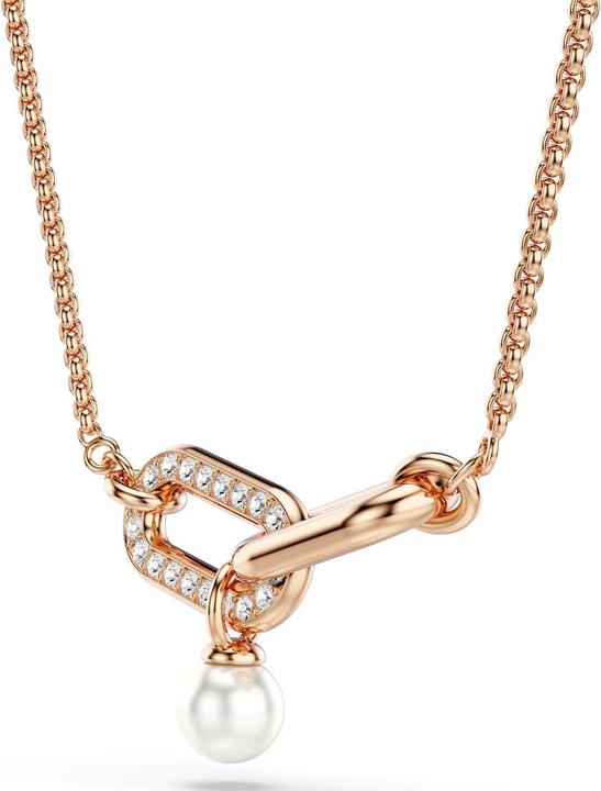 Actual product image Swarovski Constella Halskette Kristallperle Rundschliff Weiss Roségold Legierungsschicht (Swarovski Metal, 38 cm)