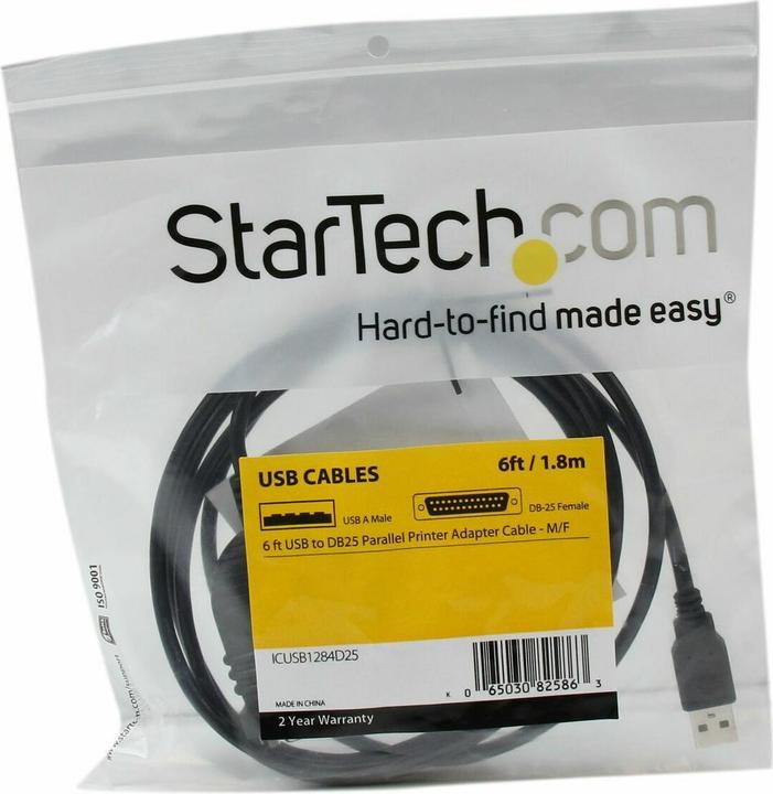 Produktbild StarTech 6ft USB To Parallel Adapter (1.90 m, USB 2.0)