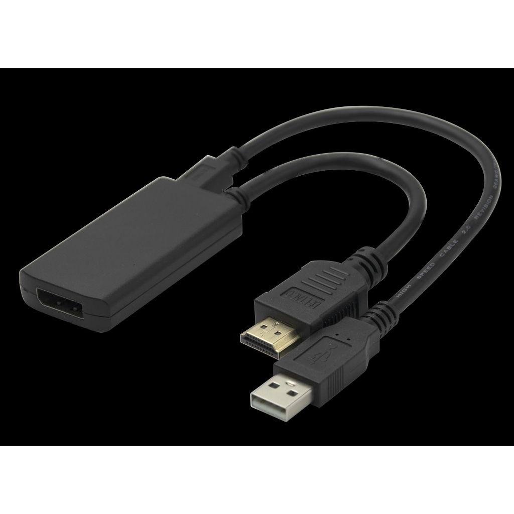 Deltaco Adapteris HDMI - DisplayPort, 4K/60Hz / 1902013 (HDMI), Data + Video Adapter, Schwarz