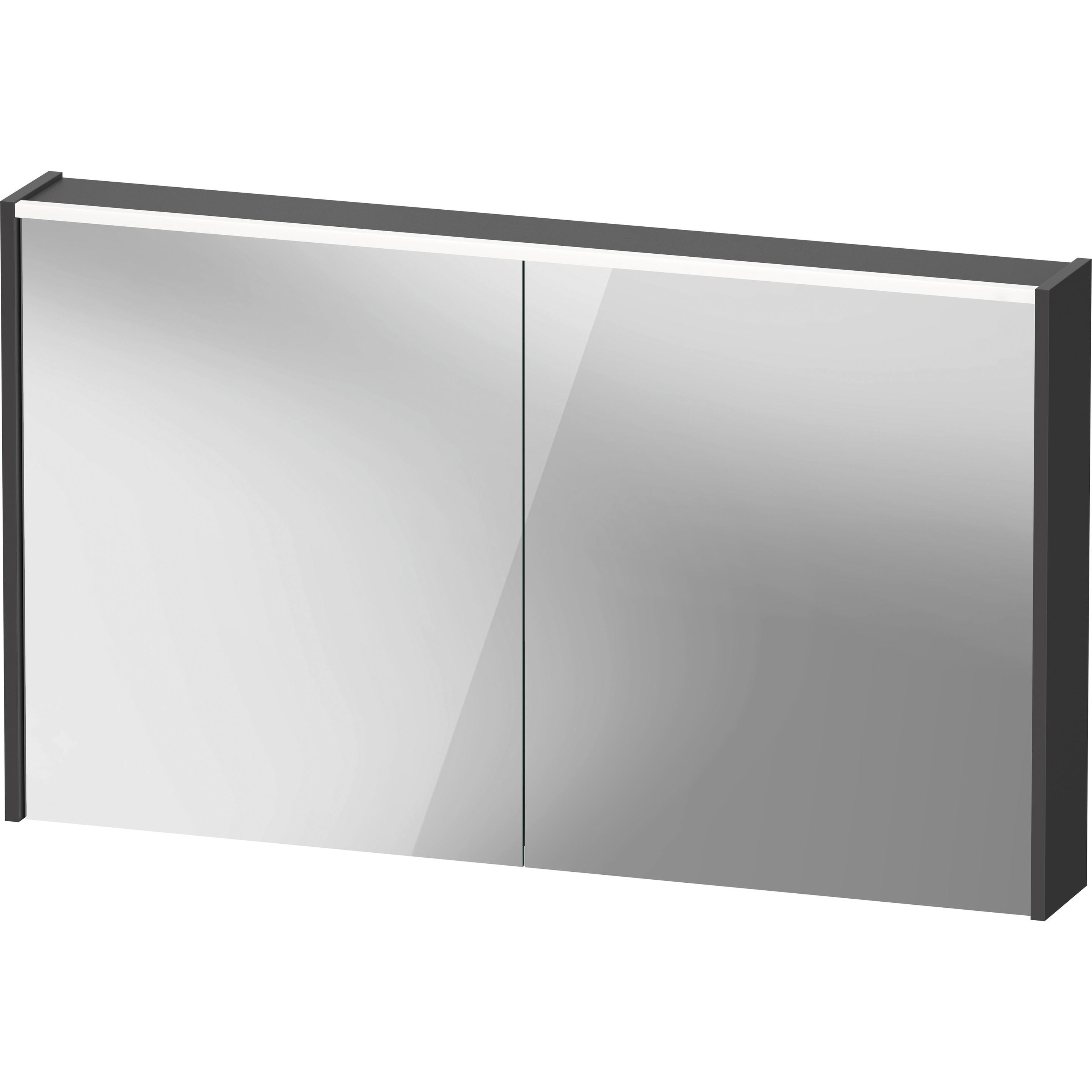 Duravit, Spiegelschrank, D-Code Spiegelschrank, Steckdose Typ F (EU, DE), 2 Türen, LED-Lichtfeld oben, 1200x700mm, 9