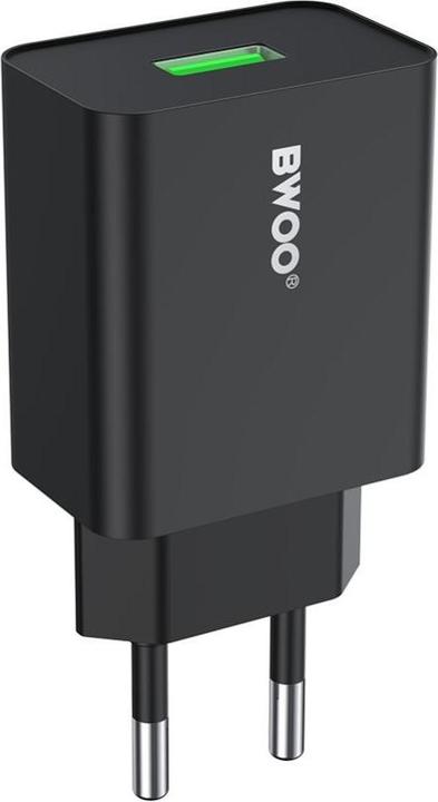 Actual product image Bwoo wall charger CDA249 5V 2,4A USB-A, black (12 W, 1 portion)