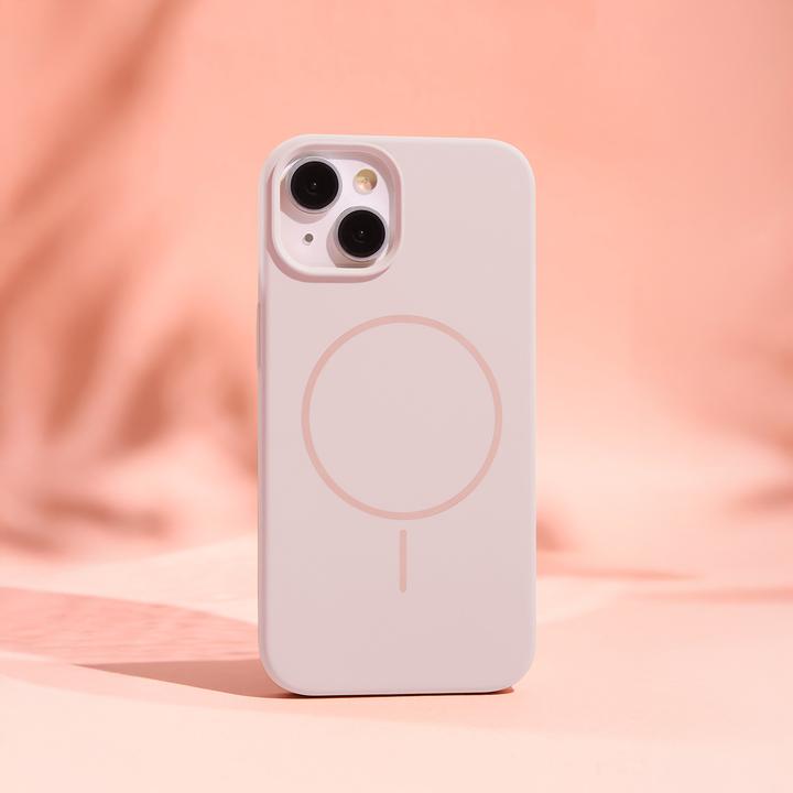 Productafbeelding OEM Silicone Thin Mag case for iPhone 16 6,1" light pink (Apple iPhone 16)