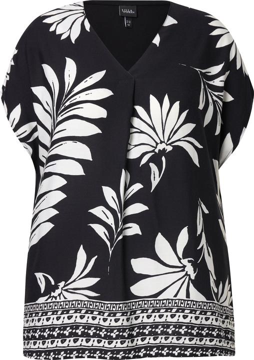 Actual product image Ulla Popken Striped Hem Floral Blouse (42, 44)