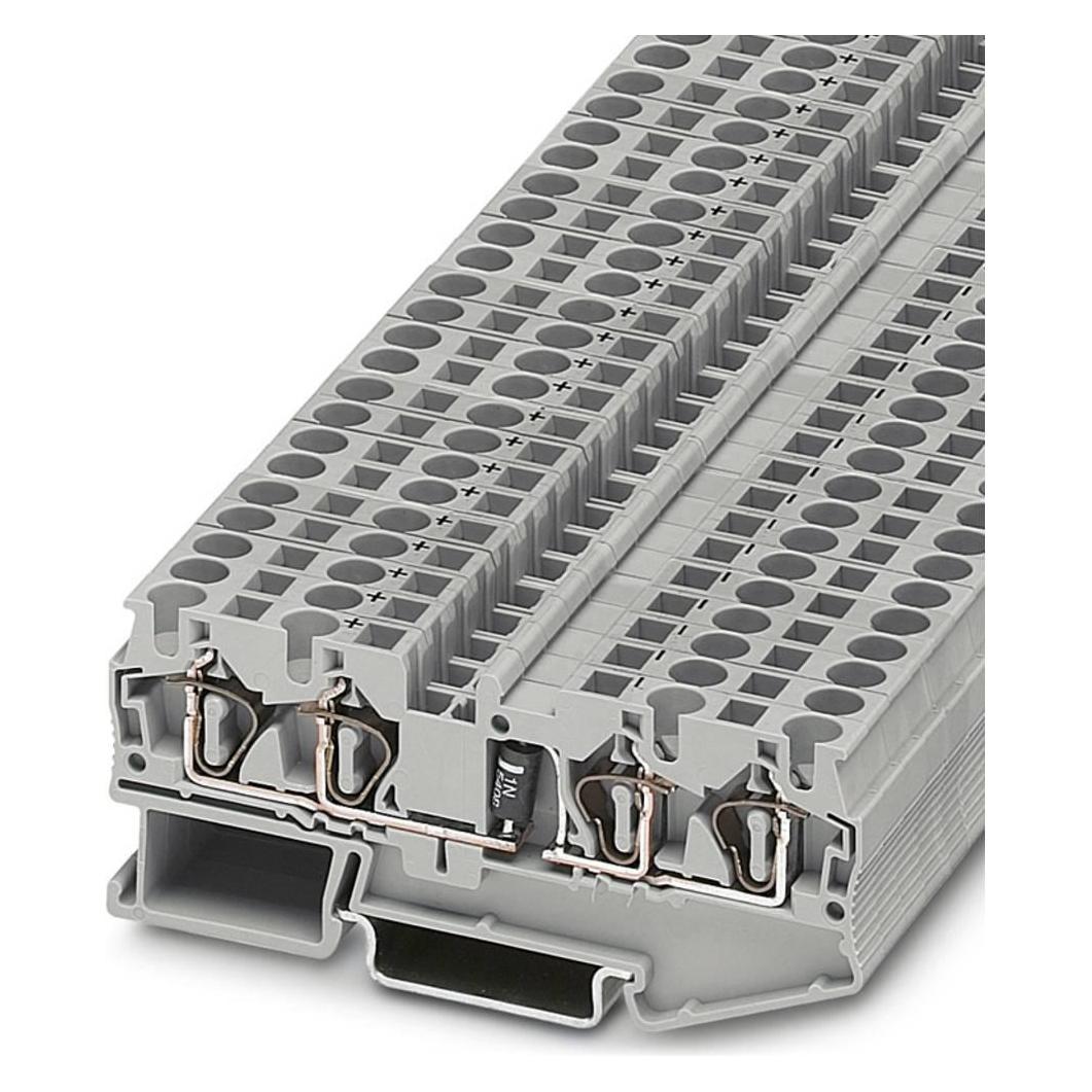 Phoenix Contact Bauelementreihenklemme ST 4-QUATTRO-DIO 1N 5408/R-L Grau 50 St., Elektronikkabel + Stecker, Grau