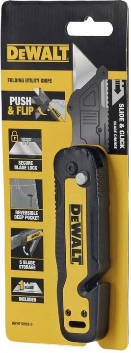 Image du produit DeWalt DWHT10992-0 Couteau pliant avec lame trapèze et magazine 1 pc. (Cutters)