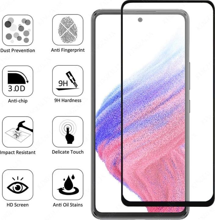 Actual product image Screenguard Samsung Galaxy A53 5G Full Screen Protective Glass Film 2.5D 9H (1 pcs., Samsung Galaxy A53 5G)
