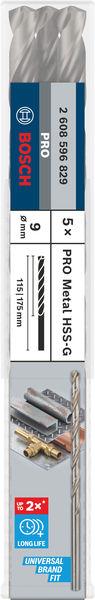 Produktbild Bosch Professional Zubehör PRO Metal HSS-G Spiralbohrer, 9 x 115 x 175 mm (9 mm)