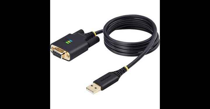 Actual product image StarTech COM 1m USB null modem cable COM Retention FTDI USB-A to RS232 null modem cable Interchangeable DB (1 m)