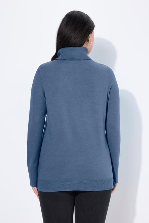 Produktbild Ulla Popken Rollkragenpullover, breite Rippbündchen, Langarm (56)