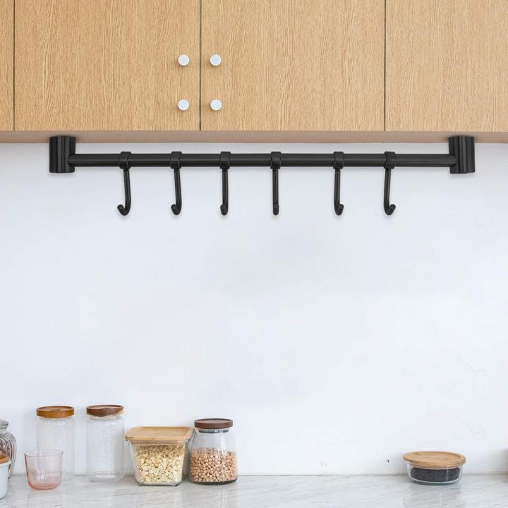Image du produit Intirilife Barre de suspension en acier inoxydable avec 6 crochets