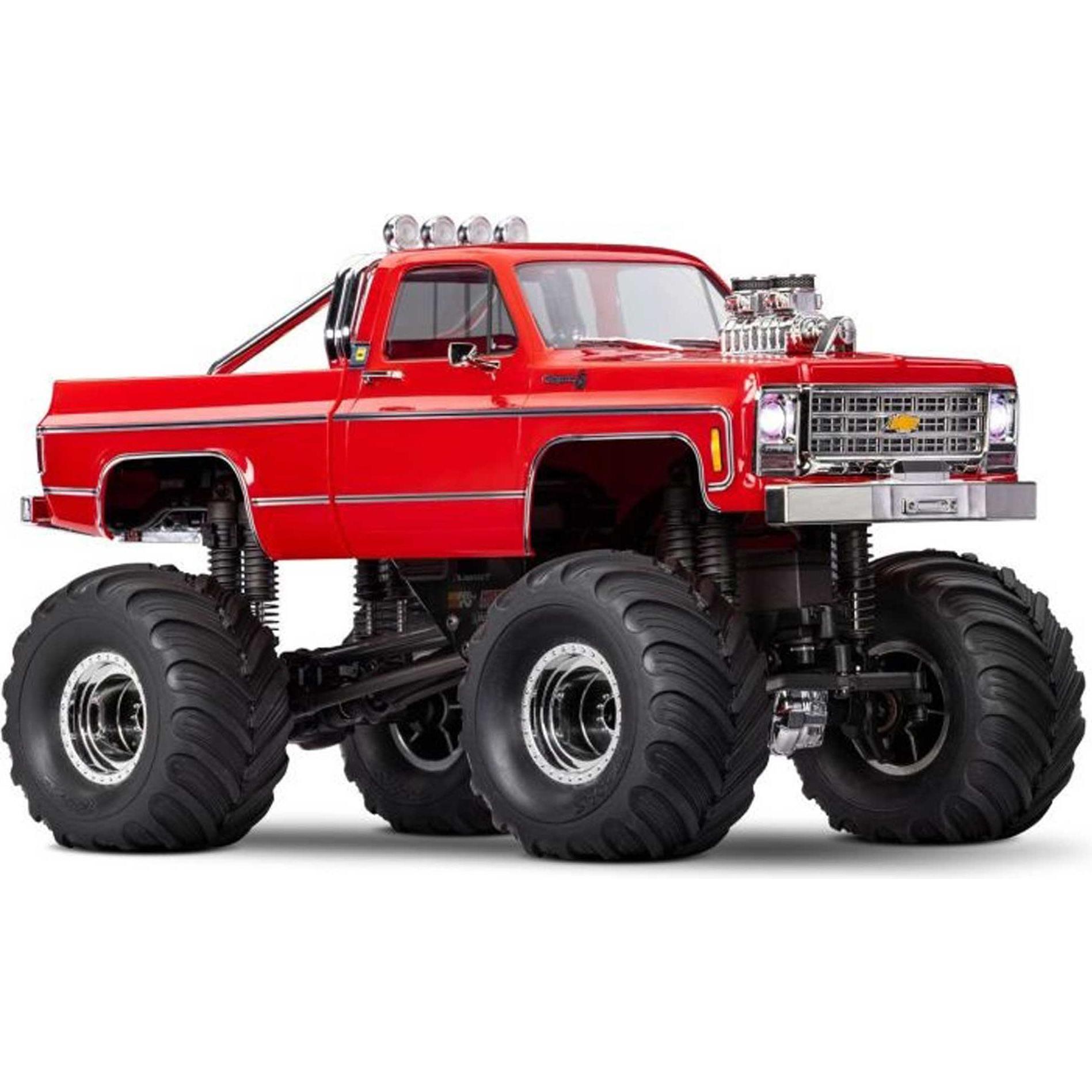 Traxxas TRX-4MT CHEVY K10 4X4 ROT 1/18 MONSTER-TRUCK RTR BRUSHED, MIT AKKU UND USB LADEGERÄT (RTR Ready-to-Run)