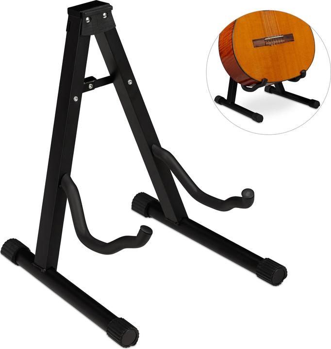 Relaxdays Stand per Chitarra, Acustica & Elettrica (Chitarra, Chitarra elettrica, Basso elettrico)