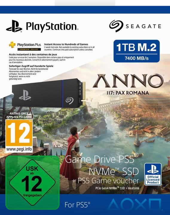 Immagine prodotto Seagate Game Drive SSD for PS5 + Anno 117 (1000 GB, M.2 2280)