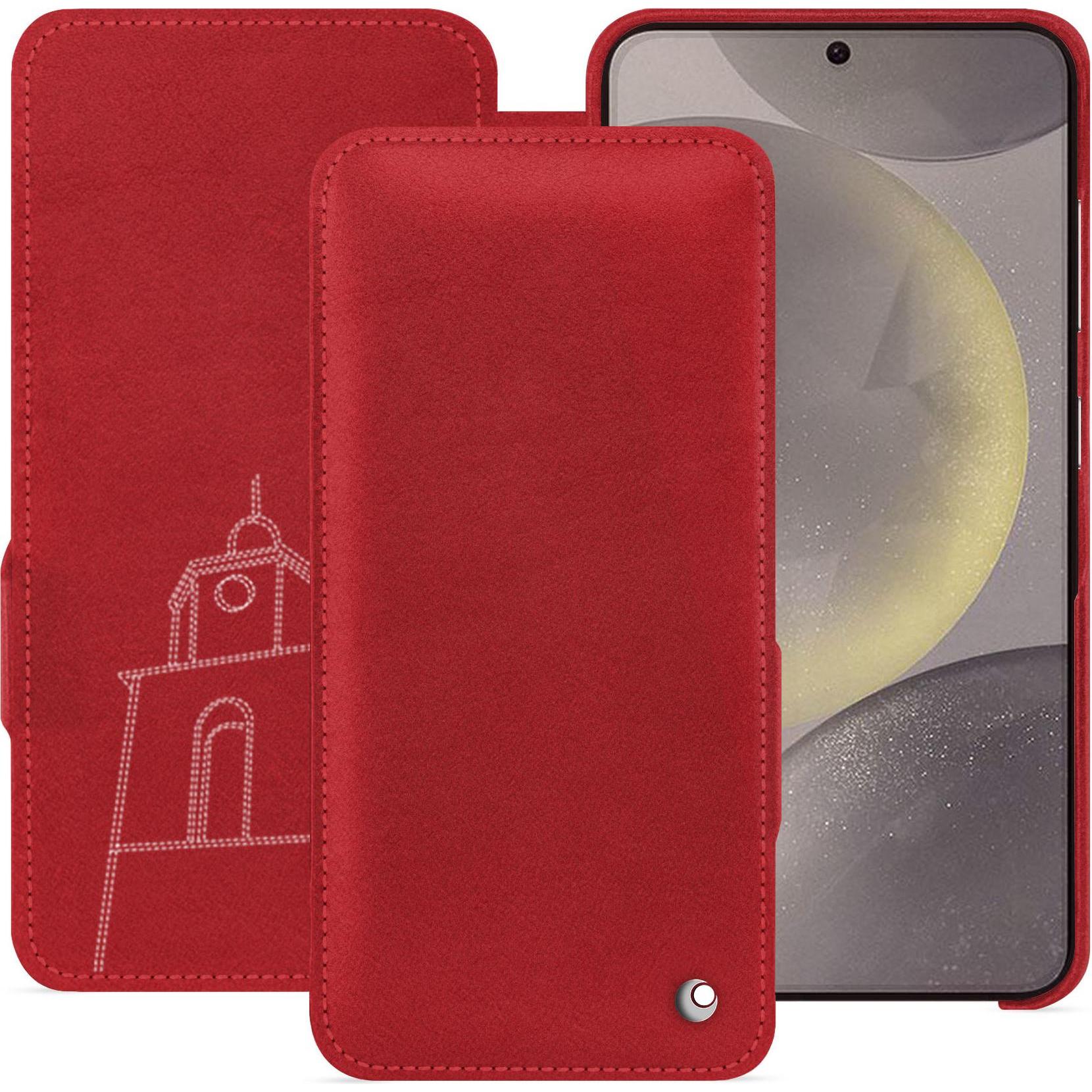 Noreve Lederschutzhülle horizontal (Samsung Galaxy S24), Smartphone Hülle, Rot