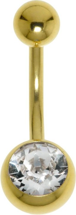 Produktbild Bijouteria Bauchpiercing (Chirurgenstahl 316L, PVD Beschichtung (goldfarbig), Premium Kristall)