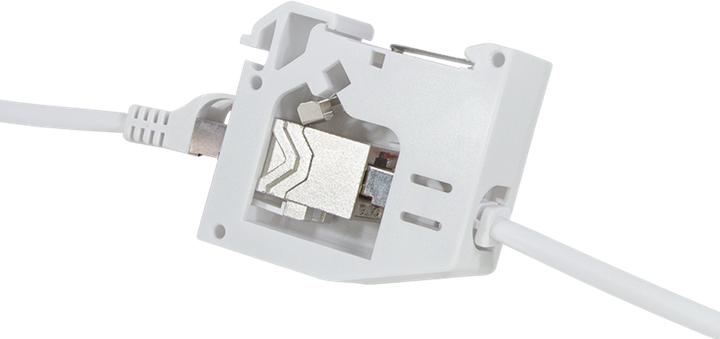 Image du produit LogiLink Adaptateur pour profilé chapeau avec 1 module Keystone, gris clair pour 2x modules RJ45 cat.6A