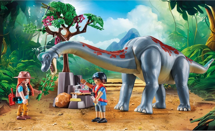 Produktbild Playmobil Brachiosaurus-Begegnung mit Luftkissenboot (71819, Playmobil Dinos)