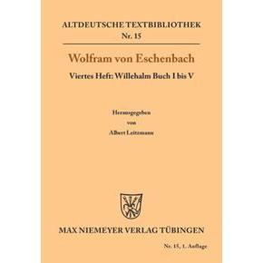 Willehalm Buch I bis V, Fachbücher von Wolfram von Eschenbach