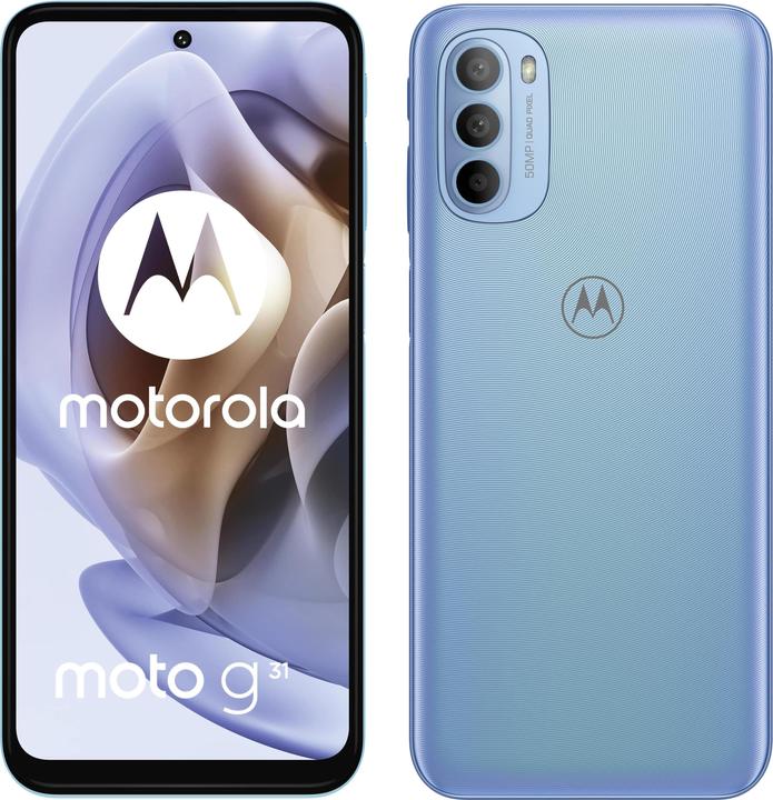 Actual product image Motorola Moto G31 (64 GB, Baby Blue, 6.40", Hybrid Dual SIM, 4G)