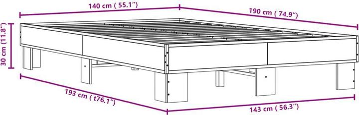 Produktbild vidaXL Bettgestell (140 x 190 cm)