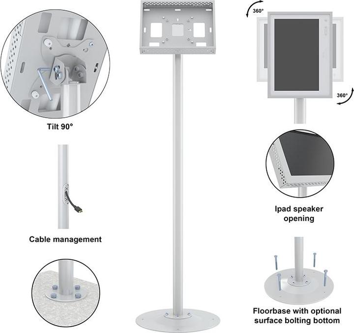 Produktbild Multibrackets M Pro Series Single Pole Floorbase White