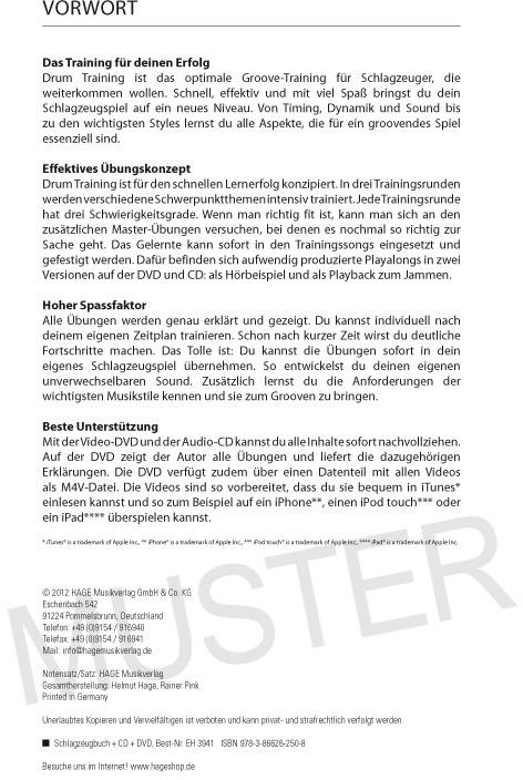 Produktbild Drum Training Groove + CD + DVD (Deutsch, Helmut Hage|Martin Klee, Martin Klee, 2012)