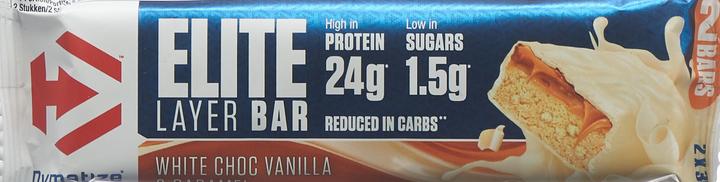Produktbild Dymatize Elite Layer Bar (Weisse Schokolade, Caramel, Vanille, 1 Stk., 60 g)