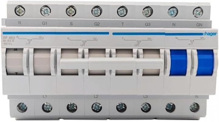 Produktbild Hager Controller Netzwerkmodul Switch-4P 63A SF463