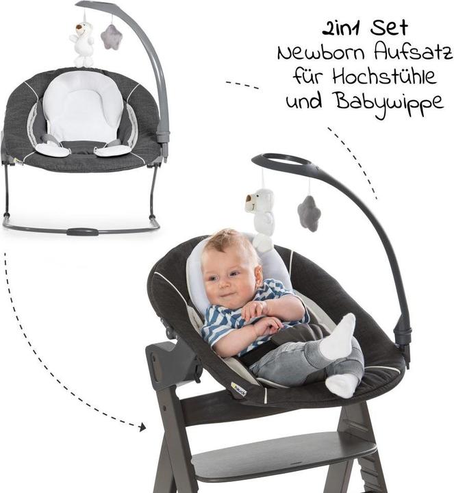 Actual product image Hauck Highchairs Alpha Charcoal Selectline Newborn Set Deluxe - 4 pcs. (Highchair)