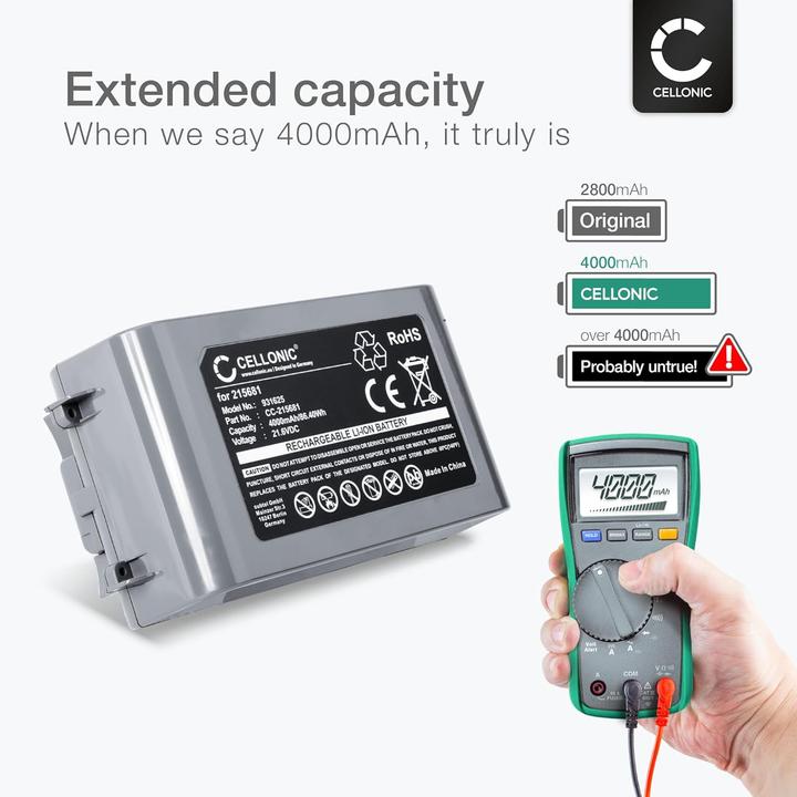 Produktbild Cellonic Staubsauger-Akku für Dyson V8 (21.6V, 4000mAh)