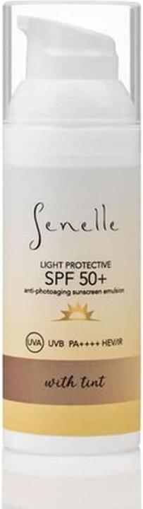 Actual product image Senelle Cosmetics Light Tinted Protective Cream SPF 50+ UVA UVB PA++++ HEV IR (Suntan cream, SPF 50+)
