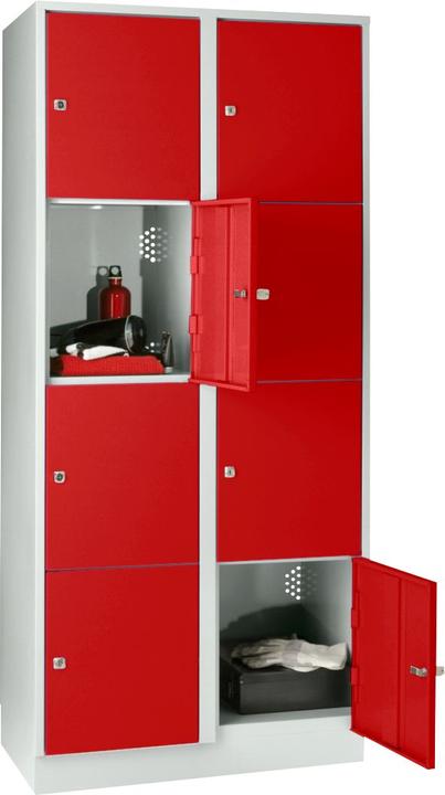 Flame-red, Light grey RAL 7035