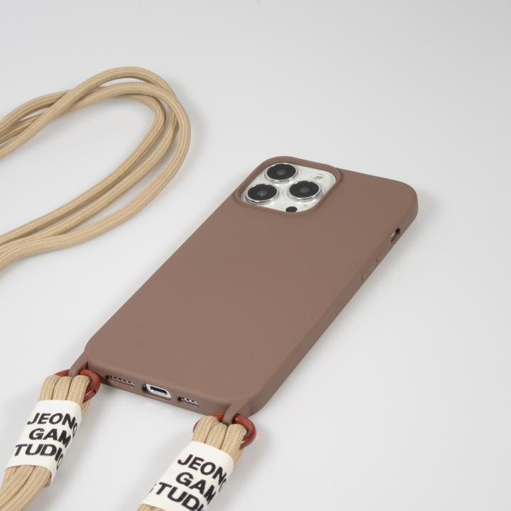 Actual product image PhoneLook Sleeve Silicone Fashion Jeong Gam Studio Laugh Often with Neck Cord (Apple iPhone 12)