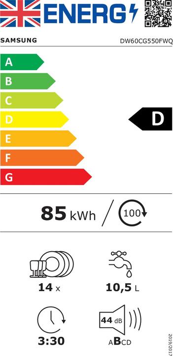 Energie-Label Samsung DW60CG550FWQET