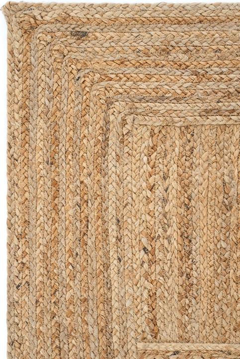 Actual product image Conceptum Hypnose Tech 100% JUTE Rectangular Oak|Beige Jute Underside Geometric Pattern Handmade Weaving
