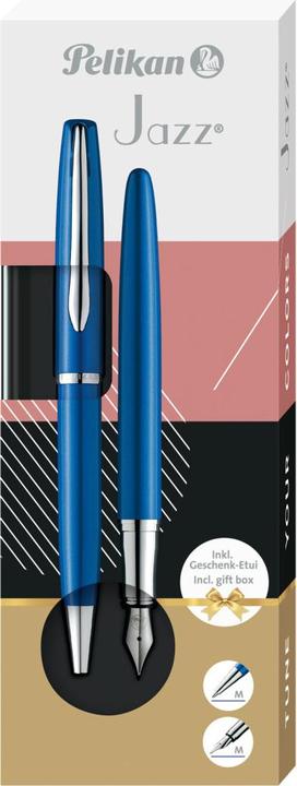 Actual product image Pelikan Jazz Noble Elegance Sapphire Bl fountain pen&ballpoint pen (Blue, Blue, 2x)