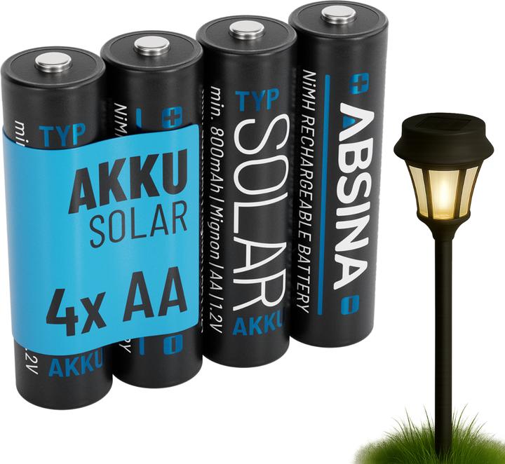 Immagine prodotto Absina Mignon (AA)-Akku NiMH 1.2 V 4 St. (4 pz., AA, 800 mAh)