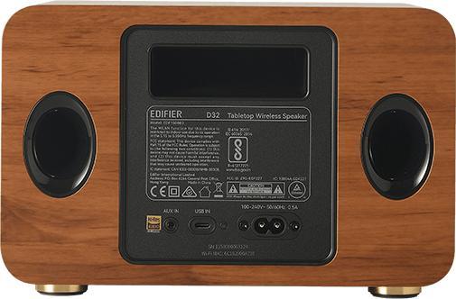 Actual product image Edifier D32 Multiroom-capable WiFi speaker Bluetooth wood retail (11 h)