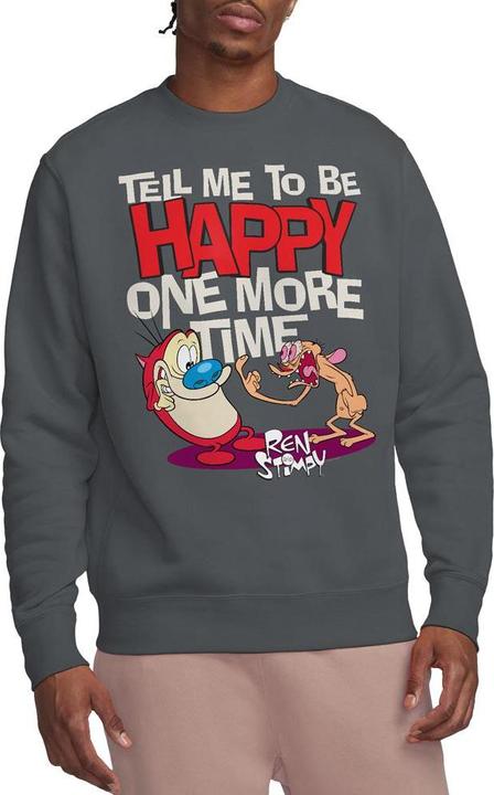 Actual product image Ren & Stimpy Unisex Adult Tell Me To Be Happy Sweatshirt (S)