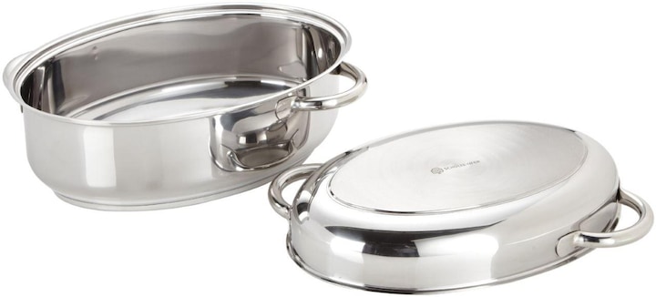 Actual product image Schulte-Ufer Multi-roaster oval 6,5 litres Ø34cm stainless steel (34 cm, Casserole + Stewpot, Stainless steel)