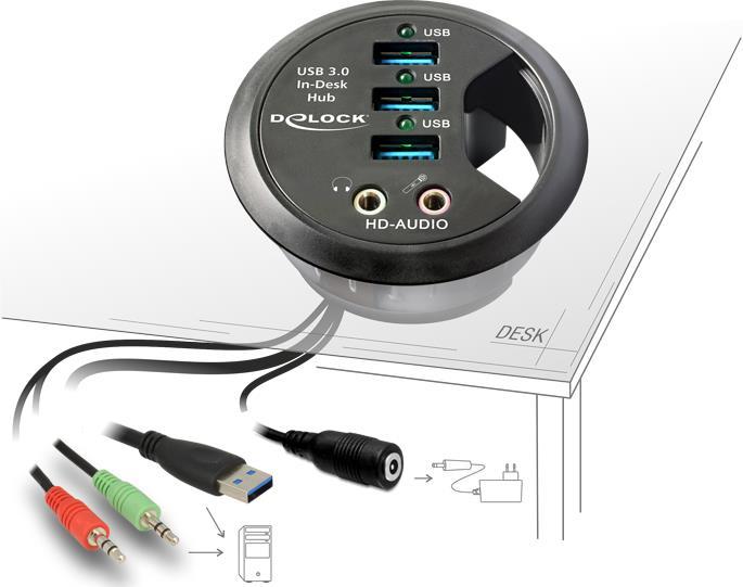Produktbild Delock Tisch-Hub (USB-A, 3 Ports)