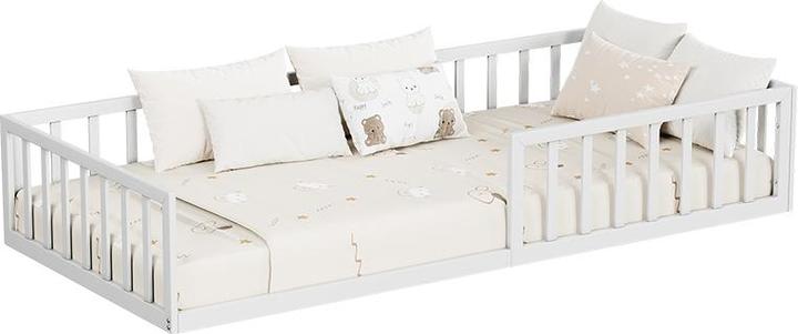 VitaliSpa Bodenbett aus Metall Minno, Weiss, 90x200 mit Matratze (90 x 200 cm)