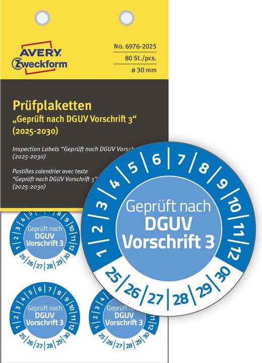 Produktbild Avery Prüfplaketten