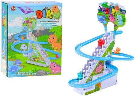 Lean Toys Dinosaurier-Rutschbahn mit Lichtern und Geräuschen