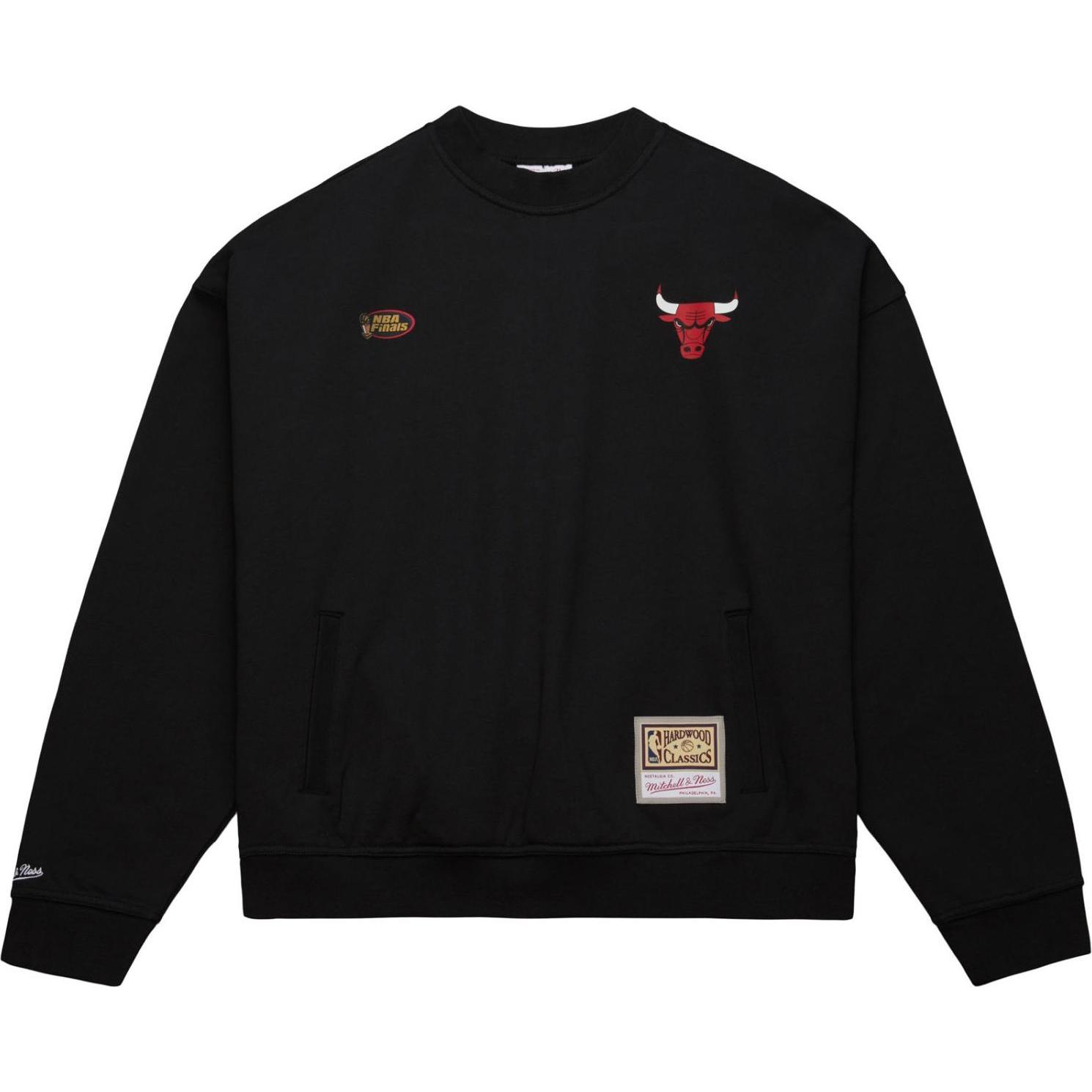Mitchell & Ness, Herren, Pullover, Fleece Pullover Chicago Bulls - M, Schwarz, (M)